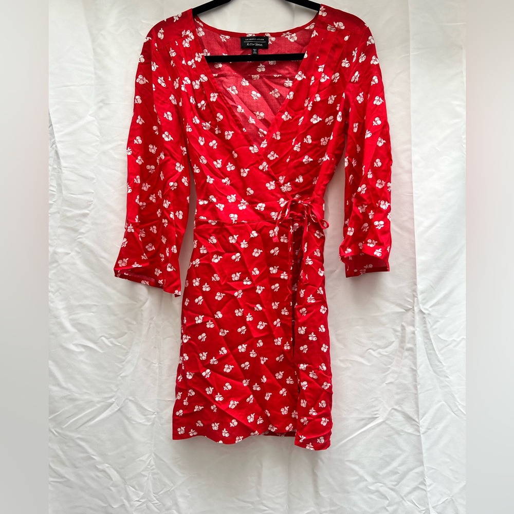 & Other Stories | Cherry Print Red Long Sleeve Mini Dress